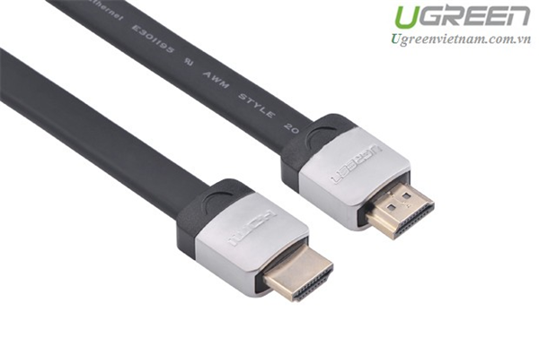 Cáp HDMI dẹt 1M Ugreen hỗ trợ 3D, 4K Ugreen 10259 Chính hãng