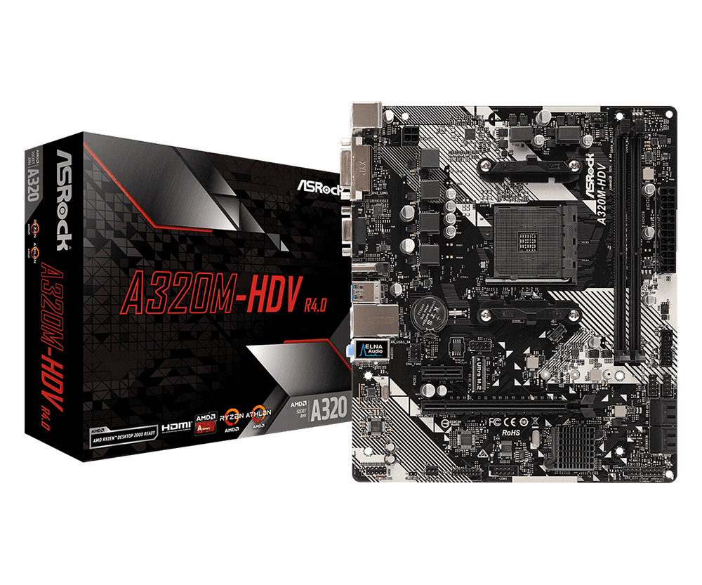 Main Asrock A320M-HDV R4.0 (Chipset AMD A320/ Socket AM4/ VGA onboard)