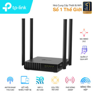 Bộ phát wifi TP-Link Archer C54 (Chuẩn AC/ AC1200Mbps/ 4 Ăng-ten ngoài/ 25 User)
