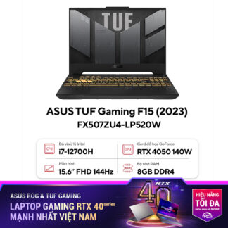 Laptop Asus TUF Gaming 15 FX507ZU4-LP520W (Core i7 12700H/ 8GB/ 512GB SSD/ Nvidia GeForce RTX 4050 6GB GDDR6/ 15.6inch Full HD/ Windows 11 Home/ Grey/ Vỏ nhôm)