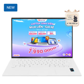 Laptop LG Gram 2023 14ZD90R-G.AX51A5 (Core i5 1340P/ 8GB/ 256GB SSD/ Intel Iris Xe Graphics/ 14.0inch WUXGA/ NoOS/ White)