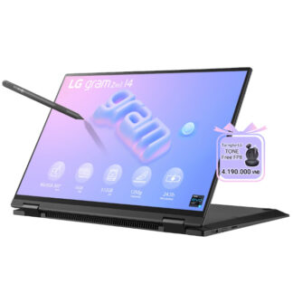 Laptop LG Gram 2023 2 in1 14T90R-G.AH55A5 (Core i5 1340P/ 16GB/ 512GB SSD/ Intel Iris Xe Graphics/ 14.0inch WUXGA Touch/ Windows 11 Home/ Black)