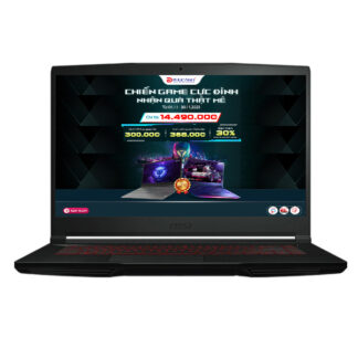 Laptop MSI Gaming GF63 Thin 11UC-1228VN (Core i7 11800H/ 8GB/ 512GB SSD/ Nvidia GeForce RTX 3050 4Gb GDDR6/ 15.6inch Full HD/ Windows 11 Home/ Black)