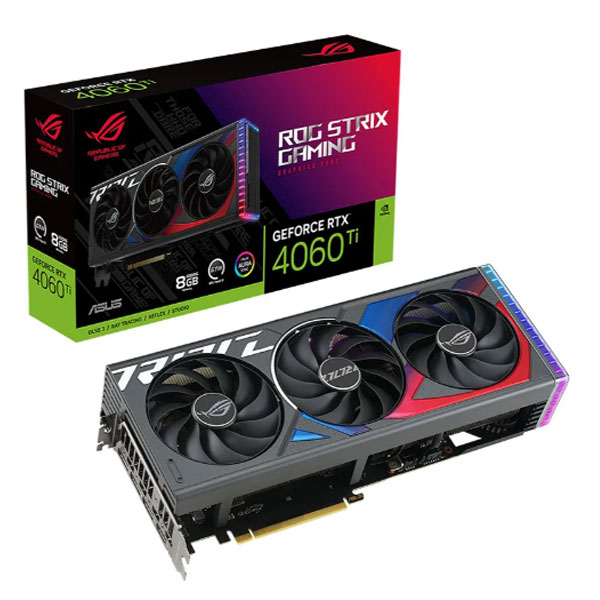 Card đồ họa Asus ROG Strix RTX 4060 Ti 8GB GDDR6 (Geforce RTX 4060TI/ 8GB/ GDDR6/ 128 bit)