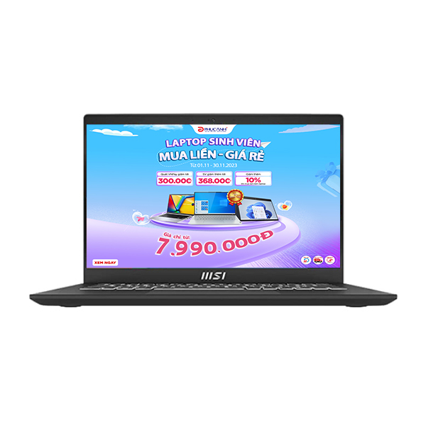 Laptop MSI Modern 15 B7M-231VN (Ryzen 5 7530U/ 16GB/ 512GB SSD/ AMD Radeon Graphics/ 15.6inch Full HD/ Windows 11 Home/ Black)