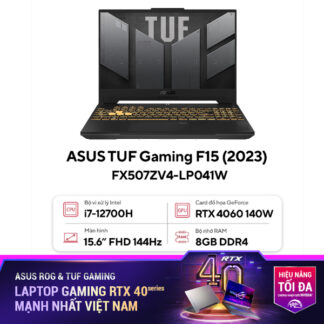 Laptop Asus TUF Gaming 15 FX507ZV4-LP041W (Core i7 12700H/ 8GB/ 512GB SSD/ Nvidia GeForce RTX 4060 8GB GDDR6/ 15.6inch Full HD/ Windows 11 Home/ Grey/ Vỏ nhôm)