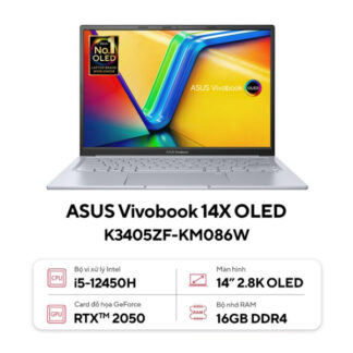 Máy tính xách tay Asus Vivobook 14X OLED K3405ZF-KM086W (Core i5 12450H/ 16GB/ 512GB SSD/ Nvidia GeForce RTX 2050 4GB GDDR6/ 14.0inch 2.8K/ Windows 11 Home/ Silver)