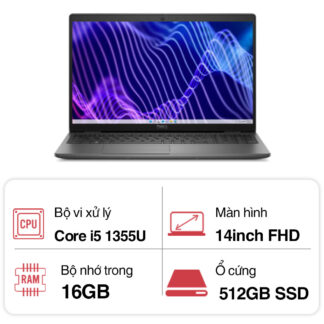 Laptop Dell Latitude L34401335U16512G (Core i5 1335U/ 16GB/ 512GB SSD/ Intel Iris Xe Graphics/ 14.0inch Full HD/ NoOS/ Black/ 1 Year)