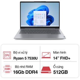 Laptop Lenovo ThinkBook 14 G6 ABP 21KJ005GVN (Ryzen 5 7530U/ 16GB/ 512GB SSD/ AMD Radeon Graphics/ 14.0inch WUXGA/ Windows 11 Home/ Grey/ Vỏ nhôm/ 2 Year)