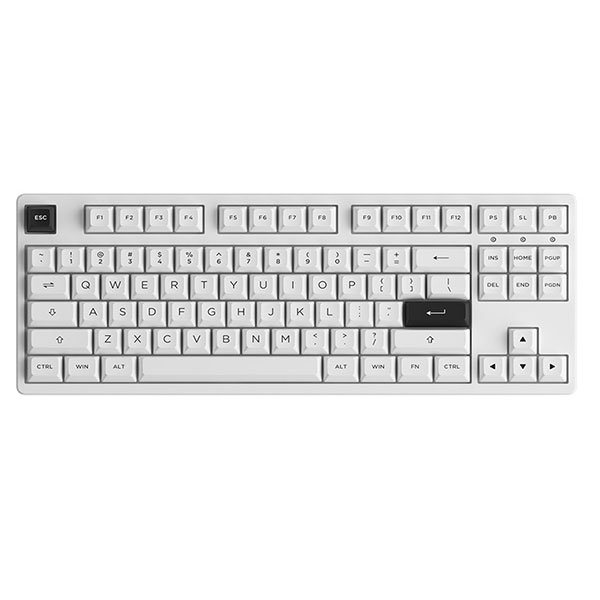 Bàn phím cơ không dây AKKO 3087 RF Black on White (Akko V3 Cream Blue Switch/ PBT Doubleshot/ Trắng)