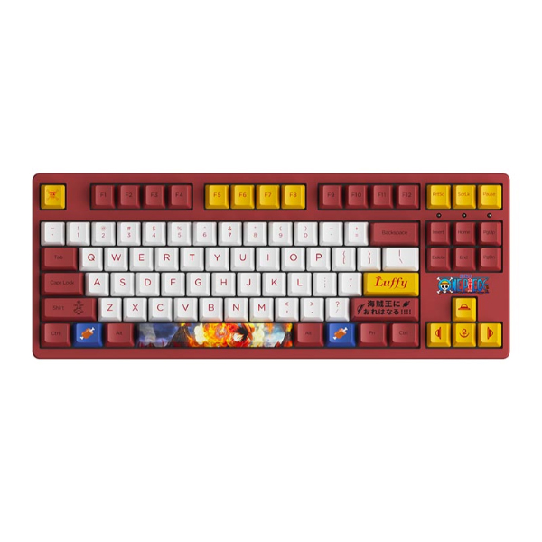 Bàn phím cơ không dây AKKO 3087 RF One Piece - Luffy (Akko V3 Cream Yellow Switch/ PBT Doubleshot/ Trắng đỏ)