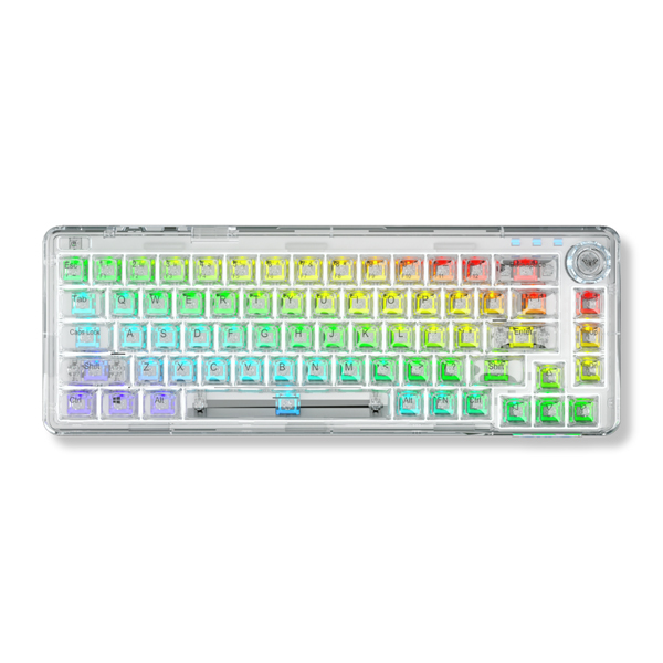Bàn phím cơ Aula 3 MODE AULA F68 Đen Trong Suốt (Ice crystal switch/ Polycarbonate/ LED RGB)