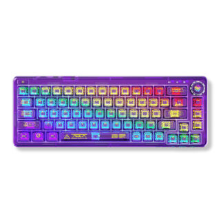Bàn phím cơ Aula 3 MODE AULA F68 Tím Trong Suốt (Ice crystal switch/ Polycarbonate/ LED RGB)