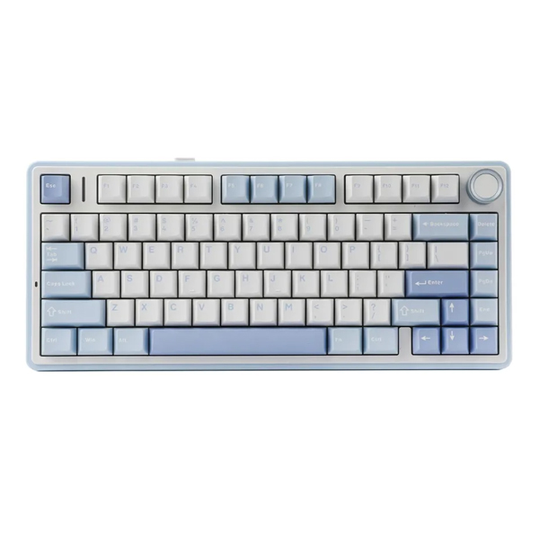 Bàn phím cơ Aula 3 MODE AULA F75 Xanh nhạt+trắng+xanh đậm (Grey Wood V3 switch/ PBT/ LED RGB)