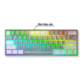 Bàn phím cơ Aula F3261 Trắng Xám (Blue Switch/ ABS/ LED RGB)