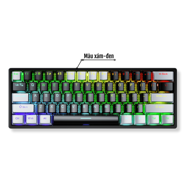 Bàn phím cơ Aula F3261 Xám đen (Blue Switch/ ABS/ LED RGB)