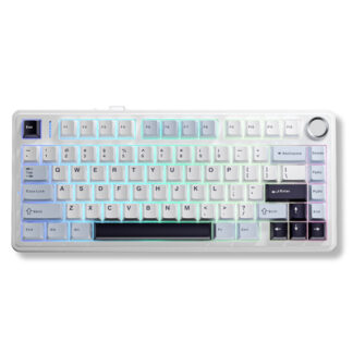 Bàn phím cơ Aula 3 MODE AULA F75 Ice blue (Ice Vein switch/ PBT Doubleshot/ LED RGB/ Xanh nhạt+trắng+xanh đậm)