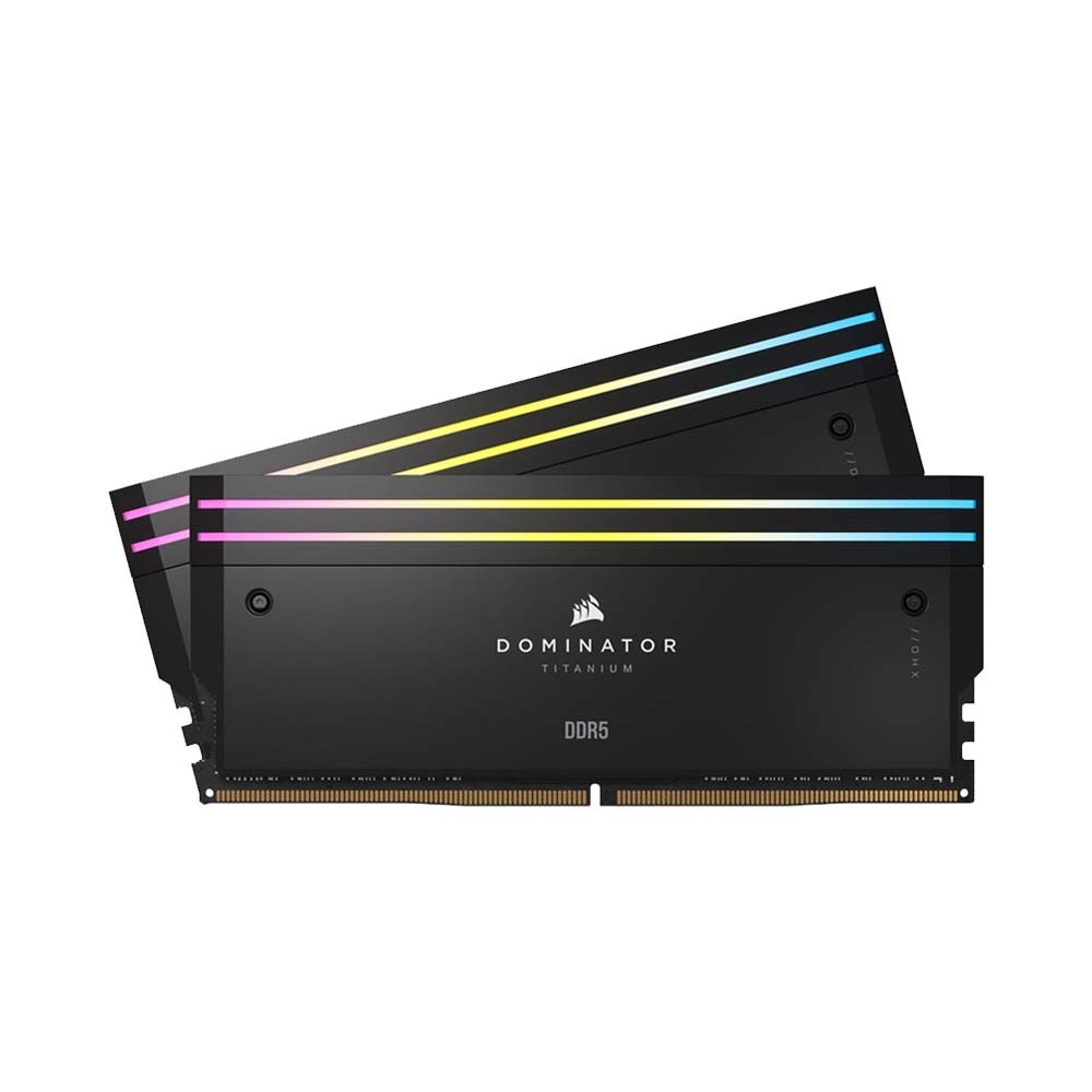 Ram desktop Corsair Dominator Titanium Black 64GB (2x32GB) (CMP64GX5M2X6600C32) (DDR5/ 6600 Mhz/ LED RGB/ Non-ECC)